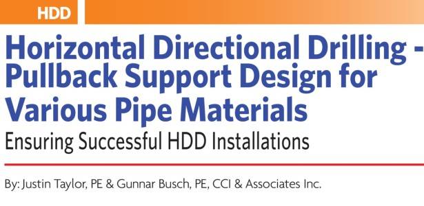 horizontal directional drilling pullback support design for various pipe materials